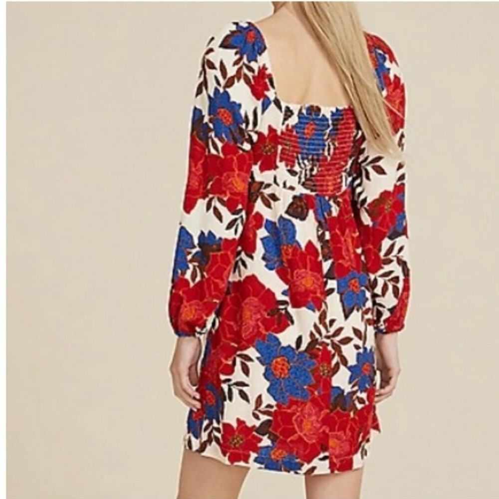 NEW! Maurices Plus Size Floral Sweetheart‎ Babydoll Mini Dress Sz 1X Long Sleeve - Picture 2 of 8